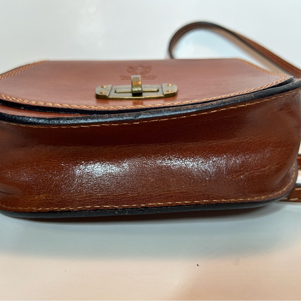 Vera Pelle Small Brown Leather Crossbody Bag Italy - Picture 12 of 12
